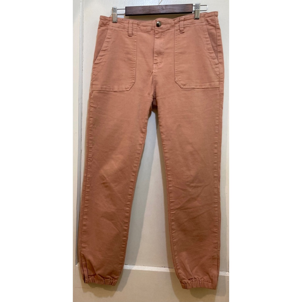 Listicle Womens Dusty Rose Utility Jogger Pants Size L Pink Ankle Zip Cargo Prep